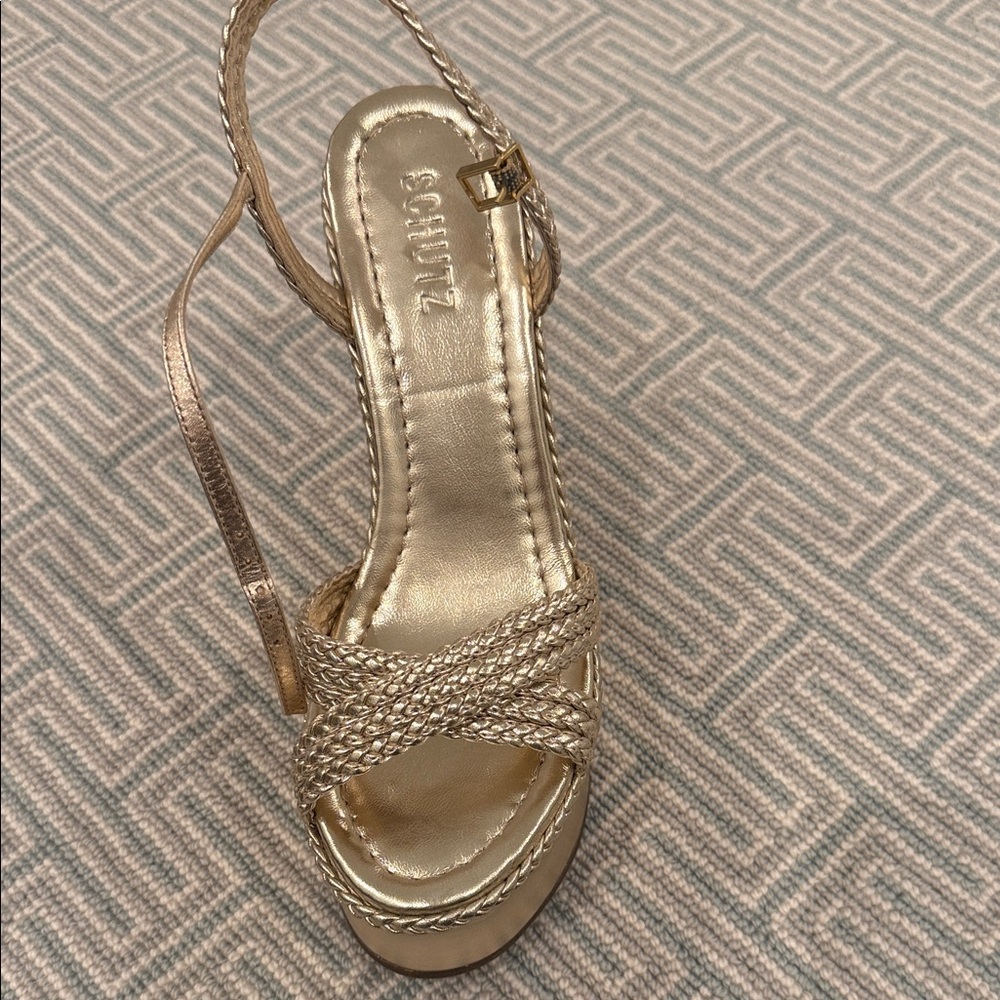 SCHUTZ Metallic Gold Heels